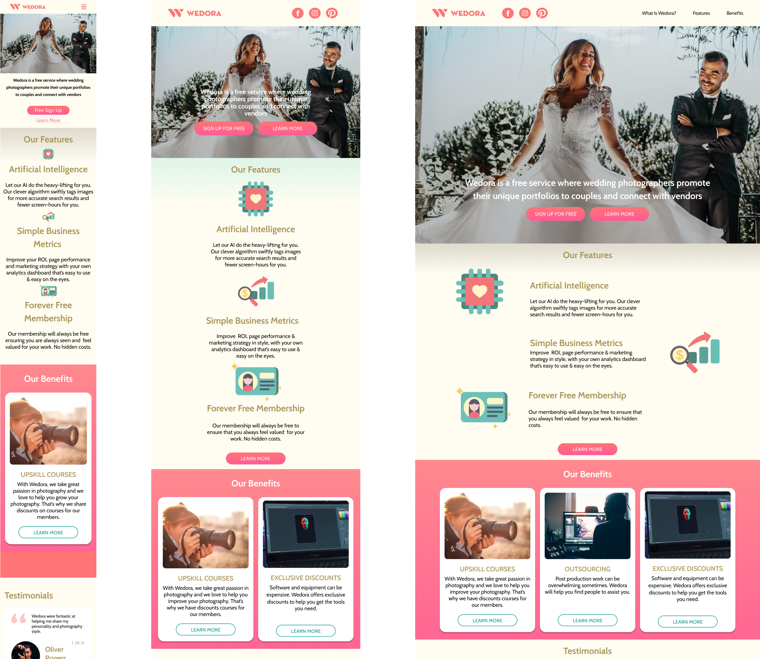 wedora responsive design